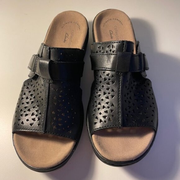 Clarks Shoes - Clarks Utimate Comfort collection black leather Sandals Size 7 New